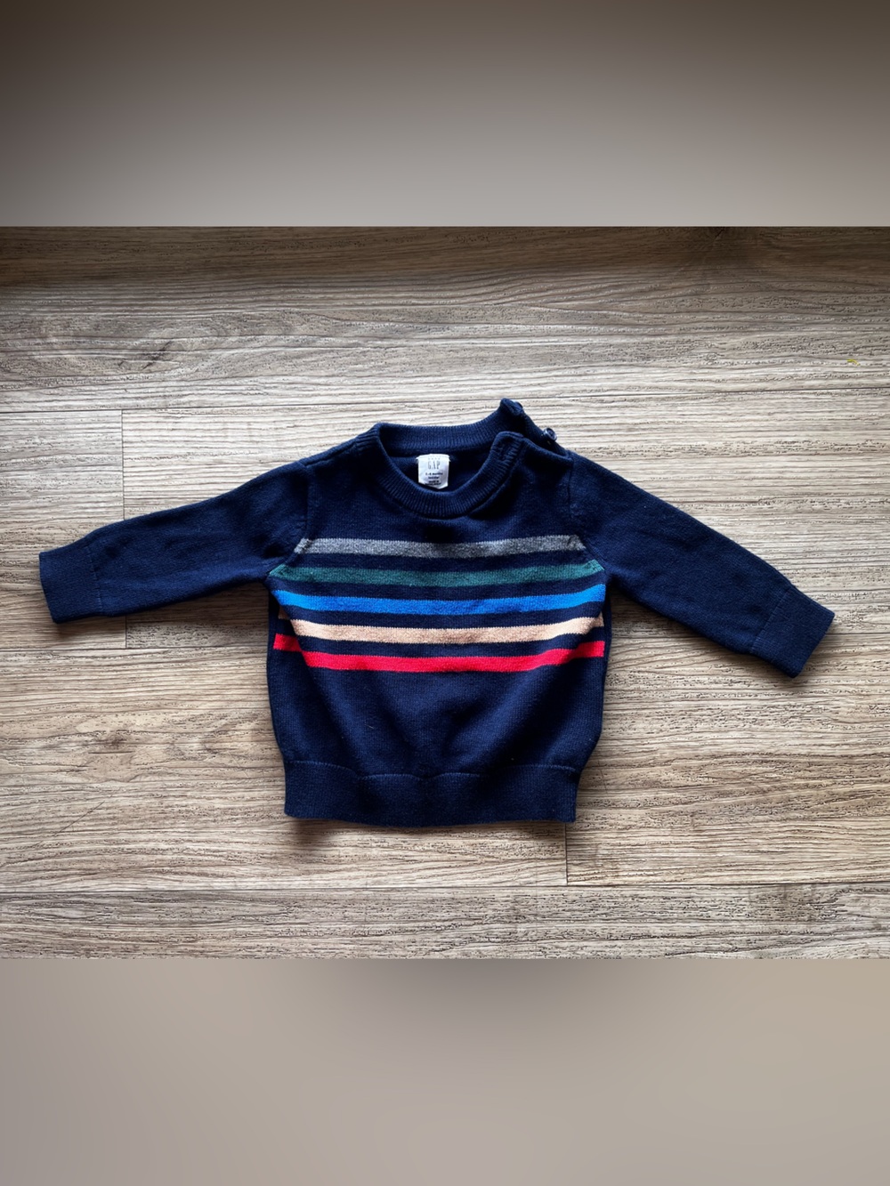 GAP Navy Sweater with Multicolor Stripes